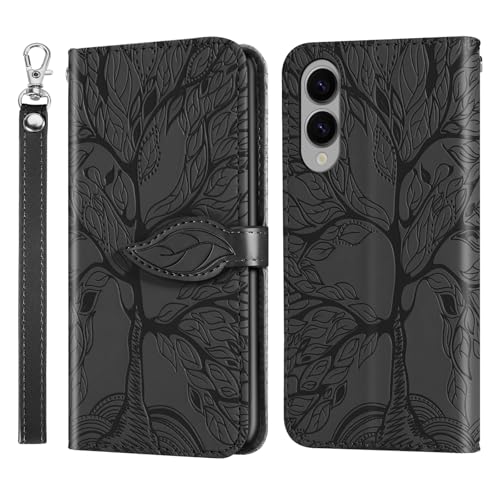 Case for Samsung Galaxy S25 Edge 2025 Wallet Case with Card Holder/Slot,PU Leather Flip Folio Shell [Magnetic Closure][Wrist Strap][Kickstand] Shockproof Cover Fit Galaxy S25 Edge,Black - color: Black, size: samsung galaxy s25 edge