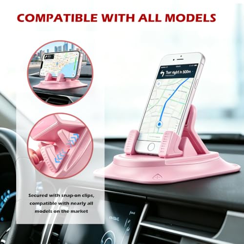 360° Rotatable Car Phone Holder,Non-Slip Car Dashboard Phone Holder for Best Navigation and Viewing,Universal Phones Holders for Cars Dashboard Vertical and Horizontal Place