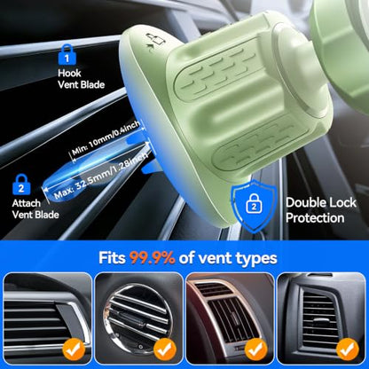 for MagSafe Car Mount,【22 N55 Super Magnets】 Magnetic Phone Holder for Car Air Vent, Cell Phone Mount Car Accessories Compatible with iPhone 17 16 15 14 13 12 Pro Max (Sage) - color: Sage
