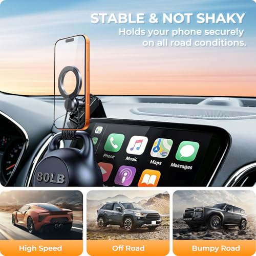 Car Phone Holder for Chevrolet Malibu 2016-2025 & Equinox 2018-2024 (Only for 8-Inch Screen) 360° Rotation Magnetic Cell Phone Mount, Compatible with Magsafe, Does Not Affect Air Vent - size: Fit for 16-25 Malibu & 18-24 Equinox, 8-Inch
