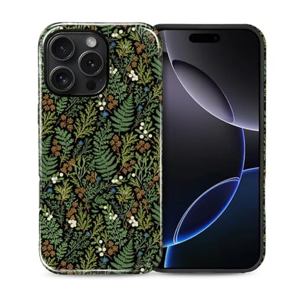 Case for iPhone 16 Pro Max, Shockproof Hybrid Protective Phone Case, Dual-Layer Drop Protection Anti-Scratch, Fern Leaf - color: Fern Leaf, size: iPhone 16 Pro Max