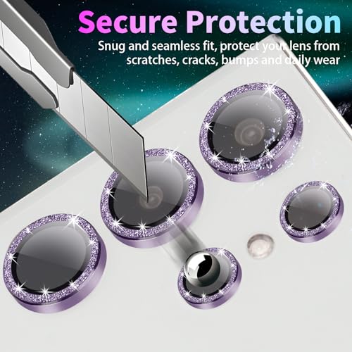 Camera Lens Protector for Samsung Galaxy S24 Ultra, Glitter Violet - color: Glitter Violet
