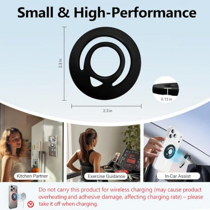 Double Sided Magnetic Silicone Ring Grip Phone Holder, Soft and Portable, Strong Magnetic Attraction, Compatible with iPhone 17/16/15/14/13/12 MagSafe Phone Case Accessories (White) - color: White