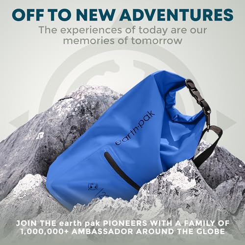 Earth Pak Waterproof Dry Bag with Zippered Pocket - Waterproof Dry Bag Backpack Keeps Gear Dry - color: Blue, size: 30L