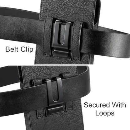 Holster for iPhone 17 Pro Max, Galaxy S26 Ultra S25 Ultra S24 Ultra S23 Ultra Note S22 Ultra, Premium Leather Pouch with Belt Clip Phone Holster Belt Case(Black, X-Large) - color: Black, size: X-Large