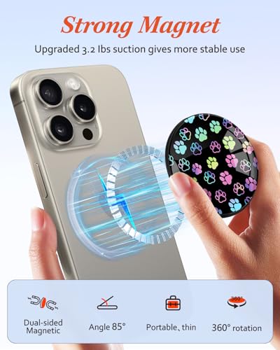 Magnetic Phone Grip, Cute Finger Grip Phone Stand, Dog Paw - color: Dog Paw