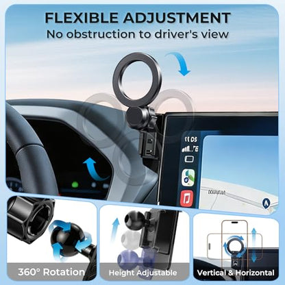Car Phone Holder for Land Rover Defender 2022-2025 & Range Rover Evoque 2024-2026 with 11.4-Inch Screen, 360° Rotation Magnetic Cell Phone Mount Compatible with Magsafe Does Not Affect Air Vent - size: Fit for 22-25 Defender & 24-26 Evoque, 11.4-Inch