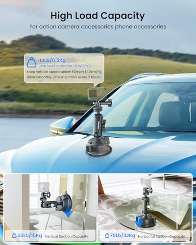 Suction Cup Mount for GoPro Car Mounts for Insta360 Accessories
