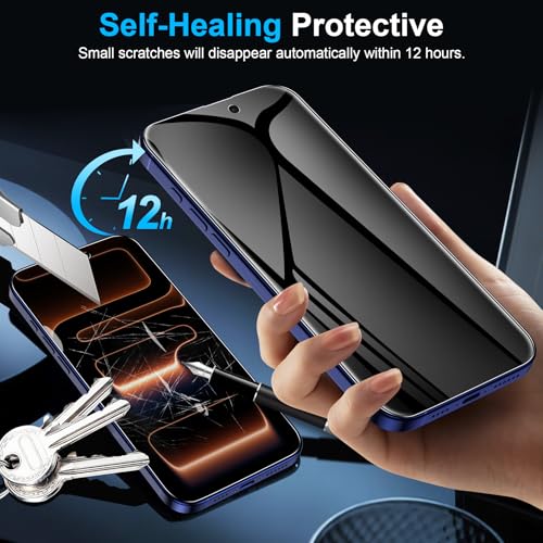 LYWHL 2 Pack for iPhone 17 Pro Max Privacy Screen Protector [Like Original Touch Sensitivity], Anti-Spy Private 17 Pro Max Film [Non-Glass], Case Friendly, Scratch-Resistant, Self-Healing - size: 6.9 inch - iPhone 17 Pro Max