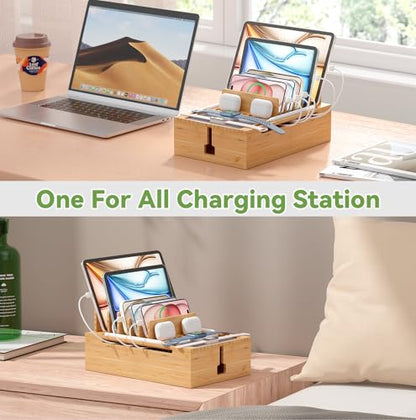 Pezin & Hulin Bamboo Charging Station-Natural, (No USB Charger and Cables) - color: Natural, size: Dock (No Charger&Cables)