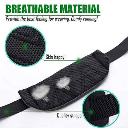 USHAKE Ultra Light Running Belt Men Women Bounce Free Waist Pack for Phone - color: Grey