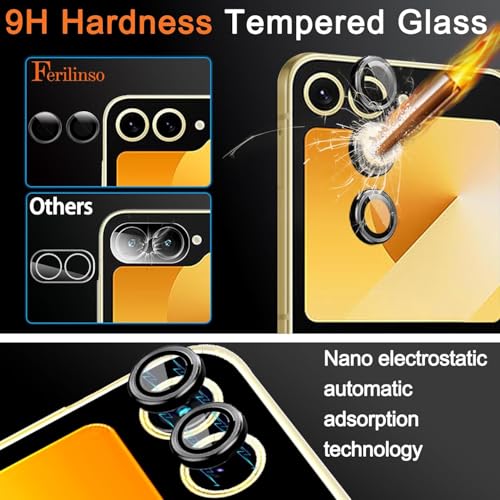 Ferilinso 3 Pack Screen Protector for Samsung Galaxy Z Flip 6 / Z Flip 7 FE - size: Z Flip 6 / Z Flip 7 FE-6.7 inch