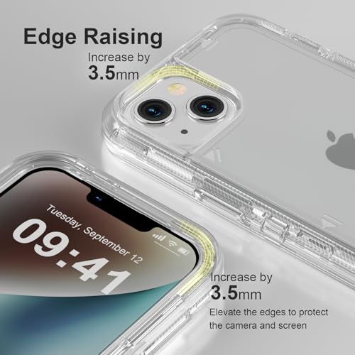 Follaroma for iPhone 13 Case, Shockproof Protection,Crystal Clear | Heavy Duty Shockproof Protection Phone Cases, Anti-Drop, Dual Layer Transparent Rugged Protective Cover, 6.1 inch - color: Clear, size: iPhone 13 6.1’