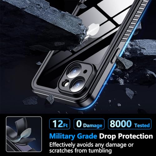 MOZOTER for iPhone 15 Plus Case Waterproof with Clear Sound | [IPX8 Underwater Case][Full Body Shockproof & Dropproof]Built-in Screen Protector for iPhone 15 Plus 6.7 inch-Black - size: For iPhone 15 Plus-6.7"