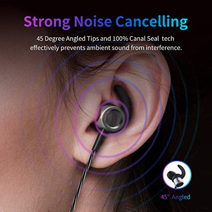 MINDBEAST Noise Cancelling Headphones Wired Earbuds with Microphone