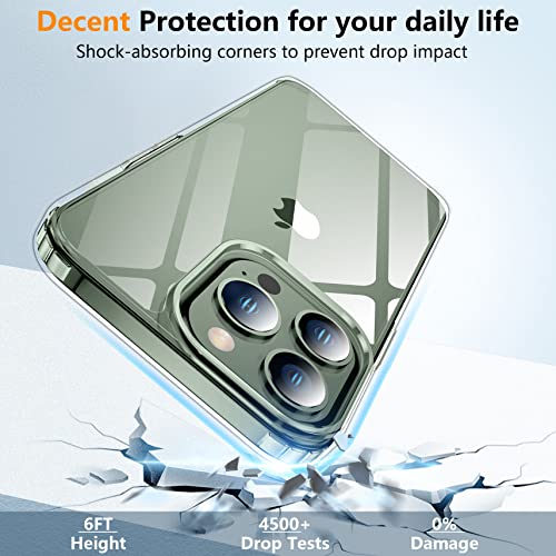 Crystal Clear for iPhone 13 Pro Case,[Anti- Yellowing][Upgraded Military Shockproof Protection] Slim Thin Protective Bumper Phone Case 6.1 inch – Clear