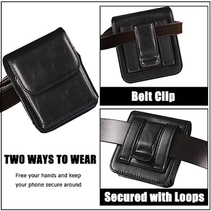 NINKI Galaxy Z Flip 8 Case Holster for Motorola Razr 2026 Holster Cover 2025/2024 / 2023 Razr Plus,Moto Razr 2026 Waist Holder Z Flip 7 6 5 4 3 Bag for Sumsung Z Flip 8 Pouch Carrier Belt Clip,Black - color: Black