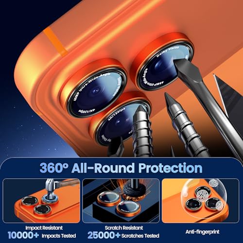CACOE Camera Lens Protector for iPhone 14/15/16/17 Pro/Pro Max Cover - color: Orange