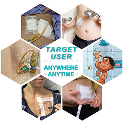 Waterproof Shower Protector Bandage 10x12 inch for Large Port Surgery Incisions Guard Tattoo Second Skin Healing Aftercare Cover Bath Patch Transparent Film Clear Adhesive Wounds Dressing (Pack of 25) - size: 10x12 Inch (Pack of 25)