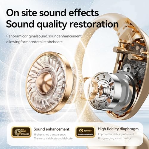 Open Ear Headphones Bluetooth Wireless Over Ear Earbuds(Skin) - color: Skin