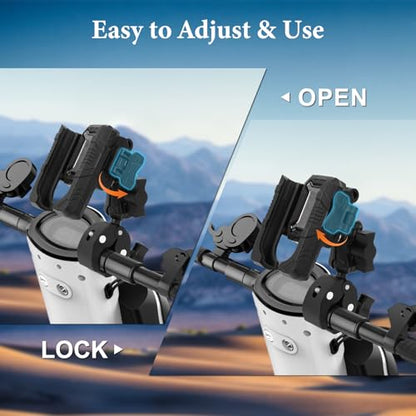 Universal Phone Mount for Bike/Motorcycle/Scooter/ATV, 720° Rotatable Anti-Shake Holder with One-Hand Quick Release &Secure Lock Knob, Fits 5.4-7.2” iPhone 16/15/14/13 Pro Max, 75026 - size: Phone holder Super Clamp