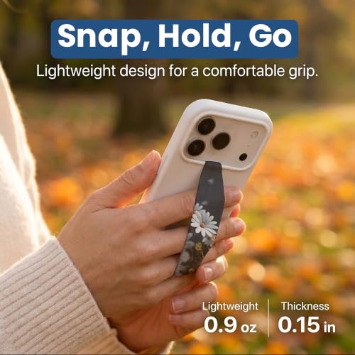 Switchbands Phone Grip Strap – Reversible Soft Elastic Finger Holder for Back of Phone, Anti-Drop Hand Strap, Arthritis Friendly, Wireless Charging Compatible Universal Fit – Dahlia Floral