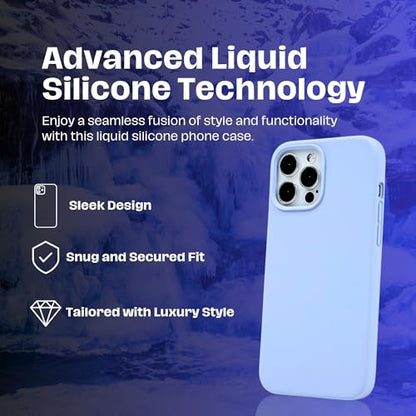 for Apple iPhone 13 Pro Max Case 6.7", Periwinkle Silicone 13 Pro Max Phone Case, Light Baby Blue Phone Cases with Shockproof Military Grade Drop Protection, Non-Slip & Anti-Scratch Aesthetic Cases - color: Periwinkle