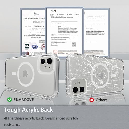 Magnetic iPhone 12/12Pro case,Compatible with Magsafe, Military-Grade Protection,Slim Translucent Matte Shockproof with Anti-Scratch Anti-Fingerprint Phone Cover (transparent, iPhone 12/12Pro) - color: Transparent, size: iPhone 12/12Pro