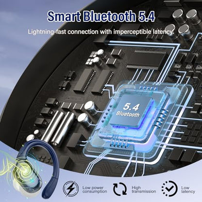 Wireless Earbuds Bluetooth 5.4 Headphones Sports, 75Hrs Bass Hi-Fi Stereo - color: Y-Starry Deep Blue