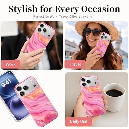 Case Compatible with iPhone 17 Pro Max, 2025 Anti-Yellow Ultra Transparent Soft TPU Phone Case, Shockproof Anti-Slip Slim Lightweight Full Coverage Protective (Marble Pattern 4) - color: Marble pattern 4