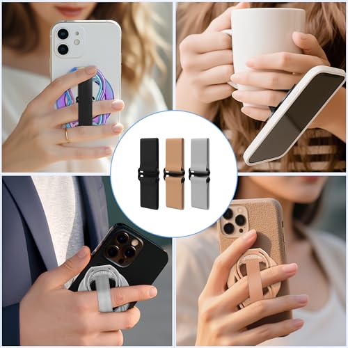 RESPECTED-BRO-3-PCS-Elastic-Strap for Magnetic Phone Grip Stand with Finger Strap, 4-in-1 Magnetic Ring Holder, Kickstand and Elastic Strap for Smartphones (Rose Gold) - color: Rose Gold Elastic Strap