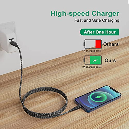20FT iPhone Charger Cord, MFi Certified Lightning Cable, 2.4A Fast Charge - color: 20FT USB to Lightning Cable (Black)