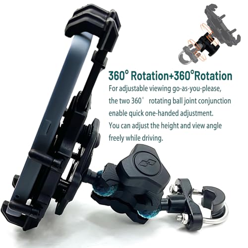 Motorcycle Phone Mount ATV 4 Wheeler Phone Holder Sturdy Hold Anti-theft