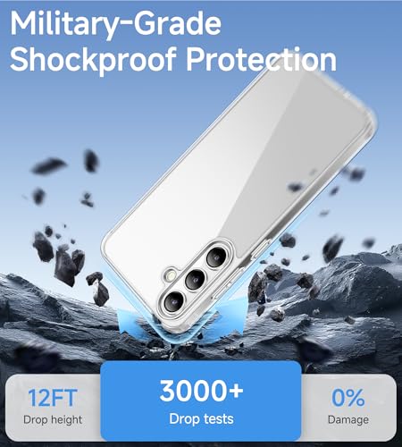 USLAI Case for Samsung Galaxy S24, Anti-Yellowing, Crystal Clear Back, Shockproof & Military‑Grade Drop Protection - Transparent - color: Clear, size: Galaxy S24