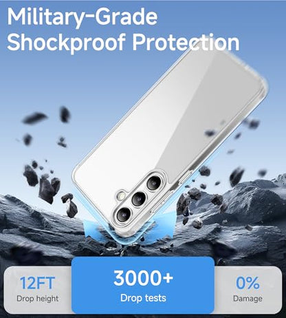 USLAI Case for Samsung Galaxy S24, Anti-Yellowing, Crystal Clear Back, Shockproof & Military‑Grade Drop Protection - Transparent - color: Clear, size: Galaxy S24