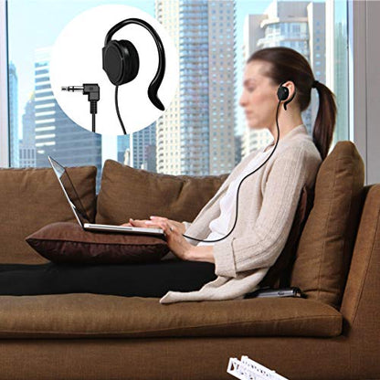 EXMAX Wired Single Headphones 3.5mm Left-Side Earphone One Ear Ear-Hook Headphone for EXD-101 ATG-100T Wireless Tour Guide Receiver Radio Podcast Laptop MP3 Ear Bud (Left-Side Earphone) - color: Left-side Earphone