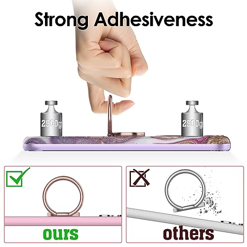 Phone Ring Grip Holder, 360° Rotation Cell Phone Grip Stand, Finger Ring Stand, Metal Finger Ring Grip Kickstand Compatible with iPhone 17 Pro Max 16 15 14 13 12 Magsafe Accessories, Purple - color: Sand Purple