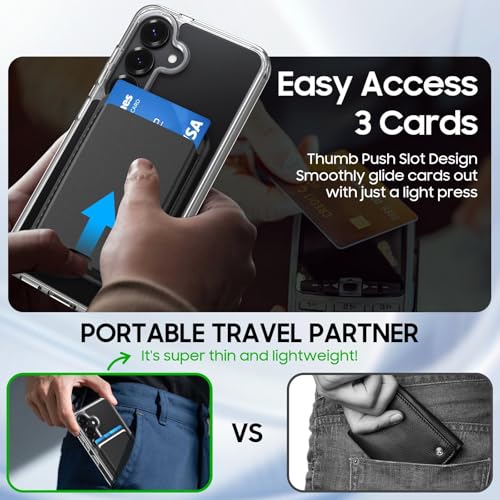 Magnetic for Samsung Galaxy S26 Plus Wallet Case with Card Holder﻿ | Compatible with MagSafe, Shockproof Phone Cover with Detachable RFID Blocking Card Slot, Clear & Black - color: Clear with Black, size: S26 Plus 6.7"