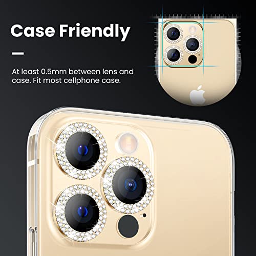 Tensea Diamond Camera Lens Protector for iPhone 13 Pro - iPhone 13 Pro Max - color: Gold Diamond