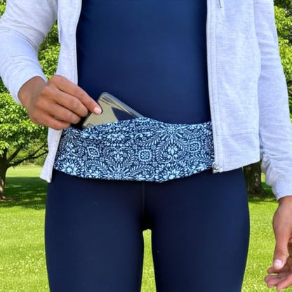 BANDI Running Belt for Women & Men – USA Made No-Bounce Adjustable Waist Pack & Secure Fanny Pack – Fits All Phones, Gels & Essentials – Zipper-Free, Medical Device Friendly - color: Laurel