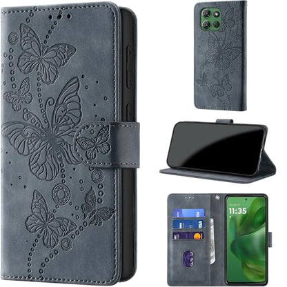 Case Wallet for Motorola Moto G Power 2025/ G Power 2026, Gray Purple | RFID Blocking, 3 Card Holder Stand, Shockproof TPU Shell, PU Leather Magnetic Closure, 6.8-inch - color: Gray Purple