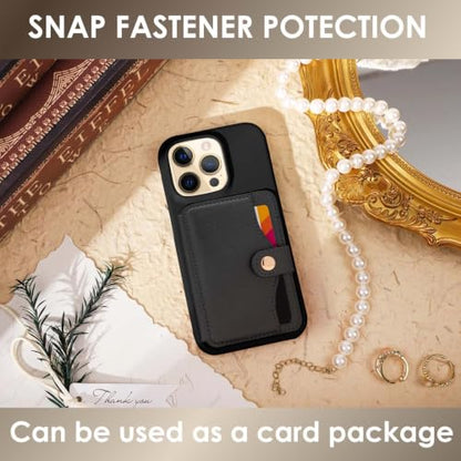 Phone Wallet Stick on, Adhesive Slim Credit Card Holder for cell phone - color: Black