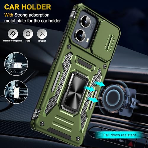 for Moto Edge 2024 Case, Hybrid Soft TPU Hard PC Rugged Cover, Olive Green - color: ZS Olive Green, size: Moto Edge 5G (2024)