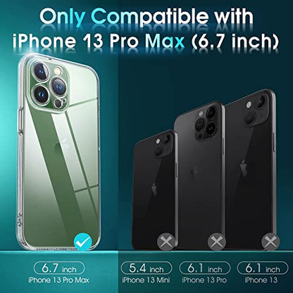 Supdeal Crystal Clear Case for iPhone 13 Pro Max, [Not Yellowing] [Camera Protection] [Military Grade Drop Tested] Transparent Shockproof Protective Soft Silicone Slim Cover, 6.7 inch, Transparent - color: Transparent, size: iPhone 13 Pro Max