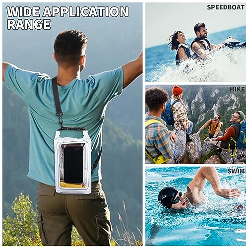 IP68 Waterproof Dry Bag, 2L - Roll Top Waterproof Pool Bag，Dry Bags for Kayaking Waterproof-w/Phone Pouch,Large Waterproof Phone Pouch,Boating & Kayak Accessories Camping (White) - color: white