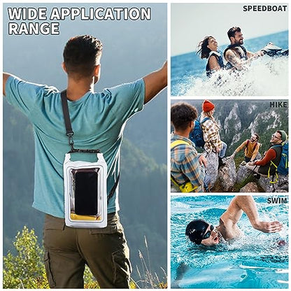 IP68 Waterproof Dry Bag, 2L - Roll Top Waterproof Pool Bag，Dry Bags for Kayaking Waterproof-w/Phone Pouch,Large Waterproof Phone Pouch,Boating & Kayak Accessories Camping (White) - color: white