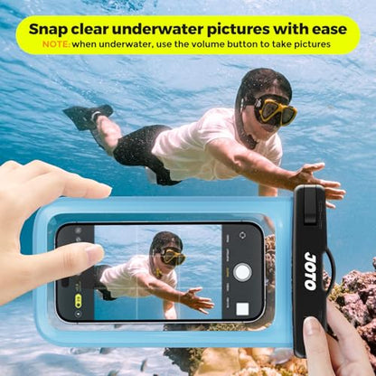 JOTO Universal Waterproof Pouch Case for iPhone 16 15 14 13 Plus Pro Max, IPX8 Cellphone Dry Bag 12 11 Pro Max XR X 8 7 6S Plus SE, Galaxy S23 S22 S21 S20+ S20 S10 Plus Note, Pixel up to 7" -Blue - color: Blue, size: 1 Pack