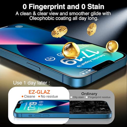 EZ-GLAZ-4+2 Pack for iPhone 13 Privacy Screen Protector (6.1") - size: iPhone 13
