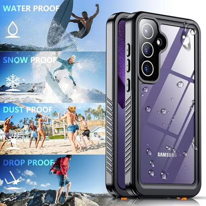 NEWTRENDS Designed for Samsung Galaxy S24 Case Waterproof,Built-in Screen & Lens Protector [Military Grade Shockproof] Full Body Protection Case for Galaxy S24 6.2”, Black