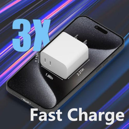 20W Type C Charger, Dual USB C Port Power Adapter Charger, Block Charging Charger for iPhone 17/16/15【4-Pack 】
